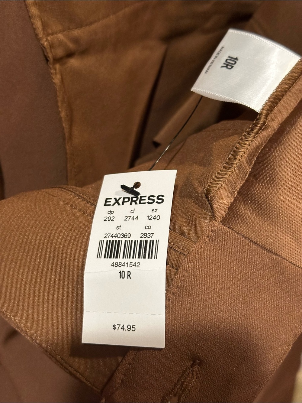 NEW Express Editor Mid Rise Flare in Walnut Size 10 Regular - Picture 9 of 9